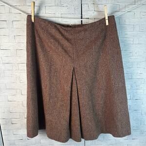 Eddie Bauer harringbone skirt front plate 90s vintage feminine warm academia